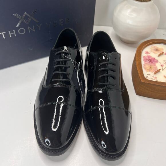 Anthony Veer Clinton Leather Tux Cap-Toe Oxford Dress Shoe Black Men 6.5 EEE NWB main image 5